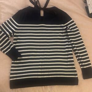 Banana Republic Women's Black and White Striped Sweater